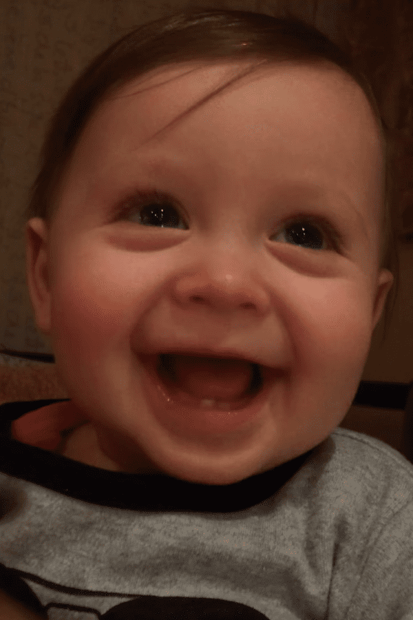 Baby listens to Bocelli