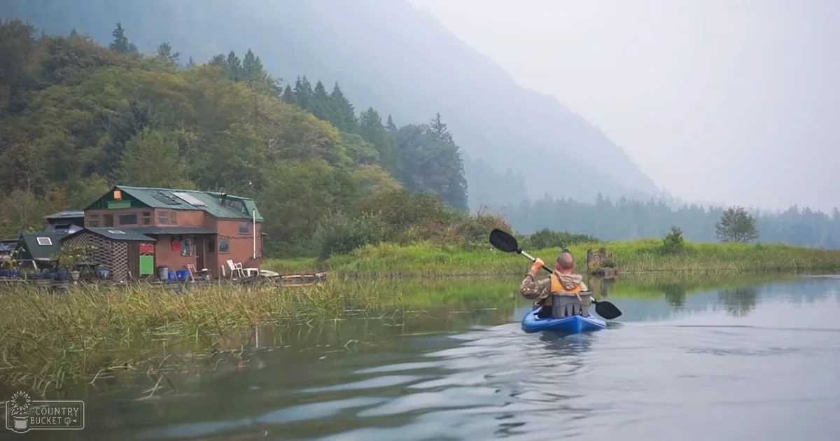 man has been living off-grid on an island he built himself