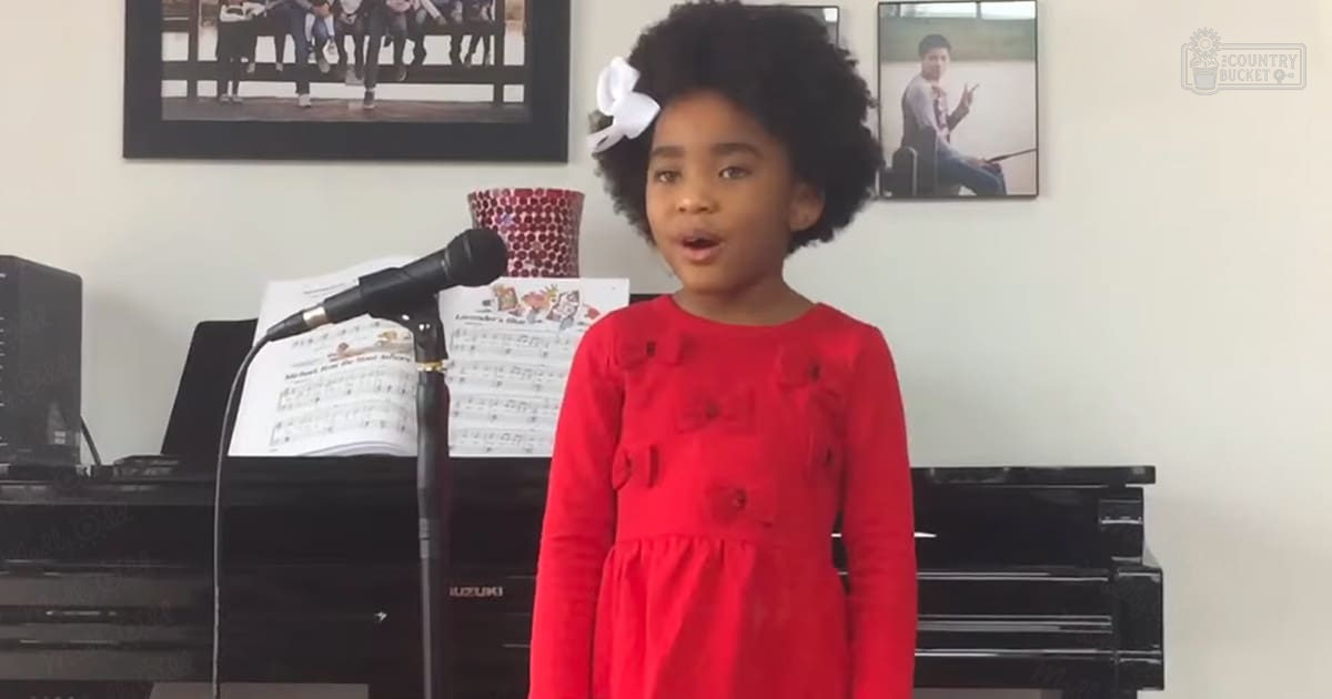 A toddler wearing a red ruffled dress sings into a microphone indoors with natural light.