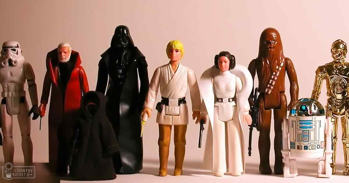 Star Wars action figures posed together in a studio setting with neutral backdrop and controlled lighting.