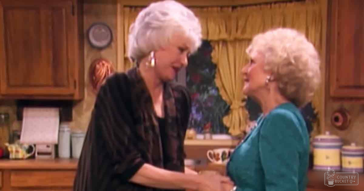 Two older adult females in a kitchen setting with warm lighting and holiday decor.