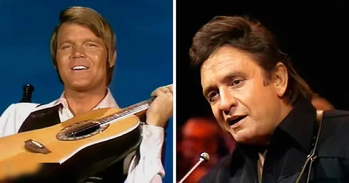 Adult male singer performing with a middle-aged to older adult male holding a guitar, set against a dark background suggesting an indoor concert venue at night.