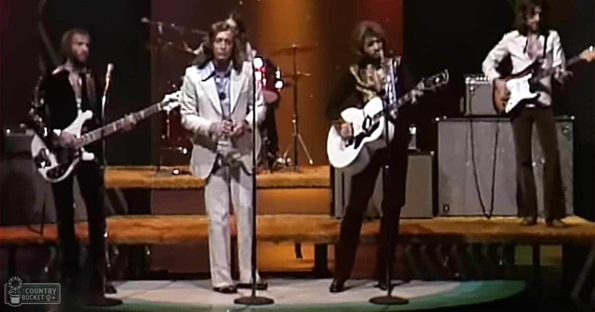 A group of musicians performing on stage, highlighting a lively 1970s-style concert setup.