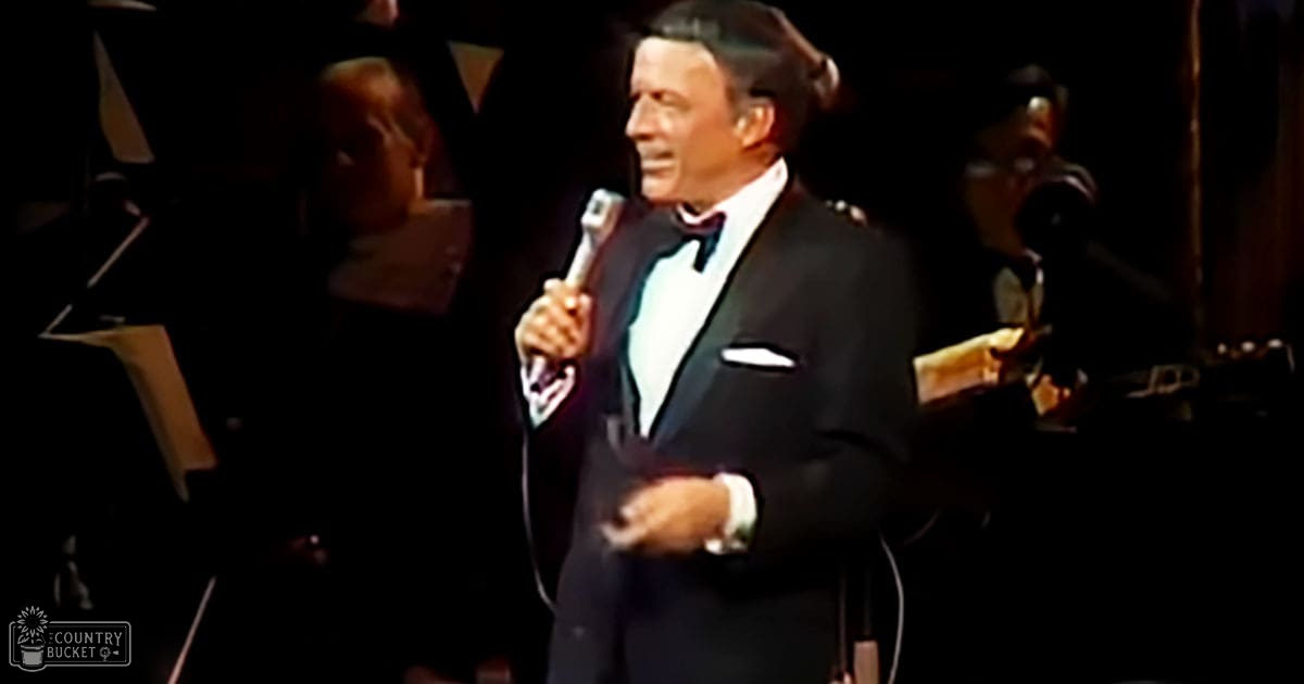 A middle-aged male performer wearing a dark suit with a white shirt and black bow tie, holding a microphone on stage during what appears to be a live music event or concert.