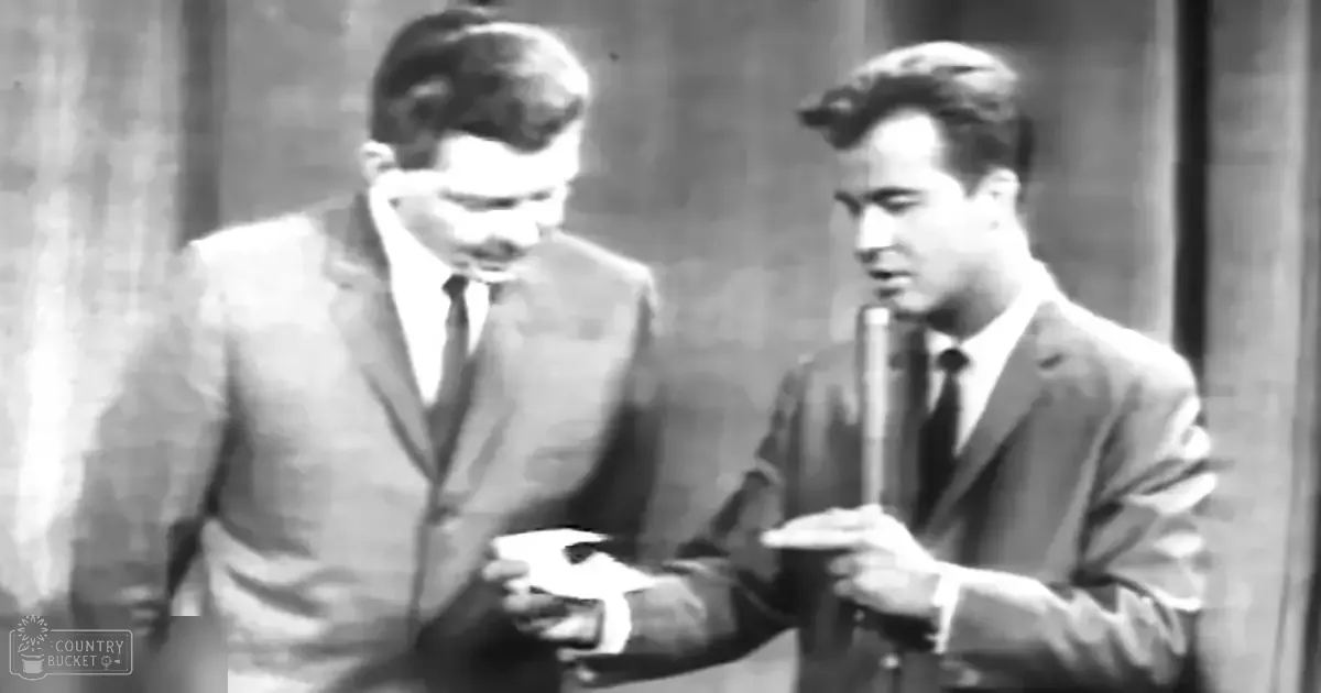 Adult male singers in a mid-20th century studio environment, dressed in formal suits with microphones suggesting broadcasting or recording activity.