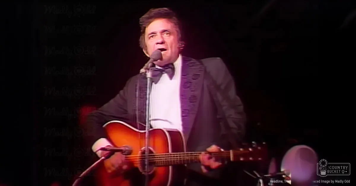 A middle-aged male performer wearing a dark suit jacket with patterned lapel, white shirt, and bow tie, playing guitar on stage in an indoor concert hall setting.